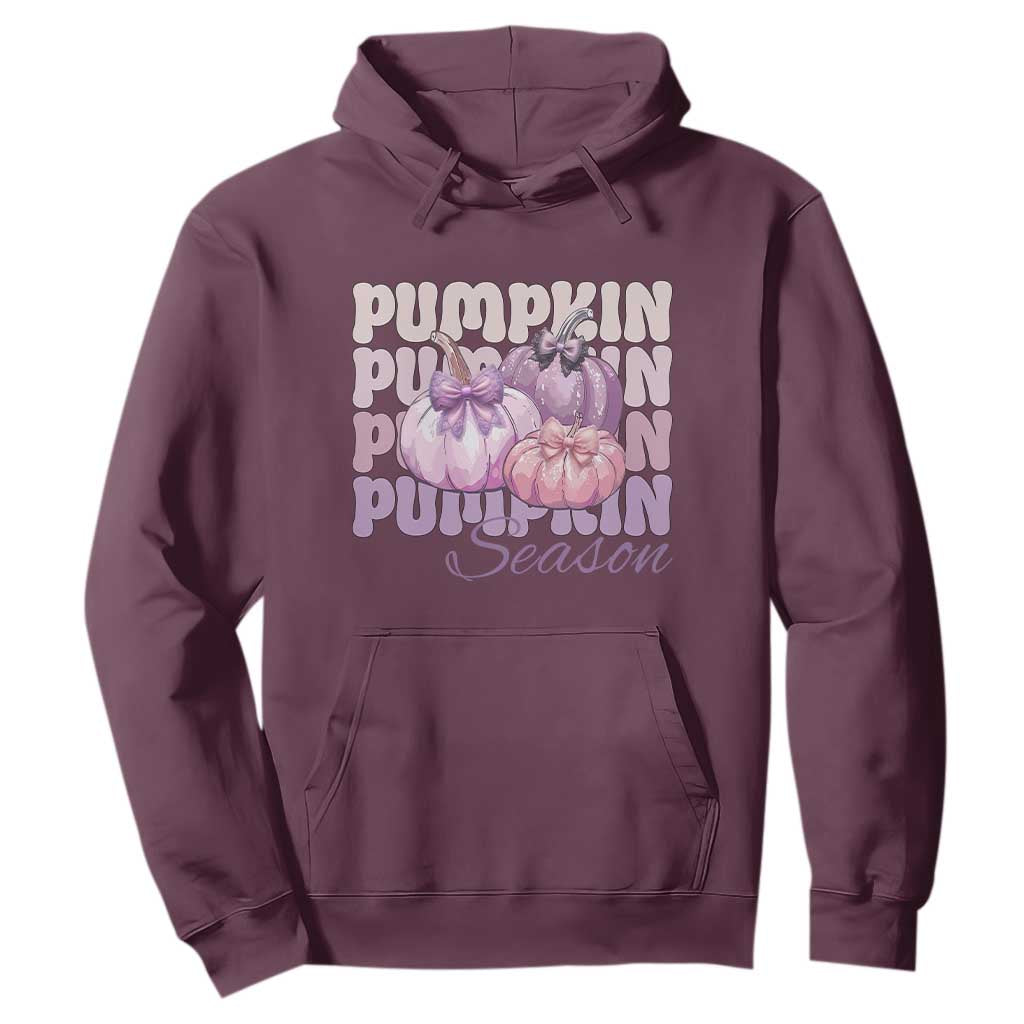 Cute Pumpkins Season with Bows Coquette Autumn Vibes Hoodie