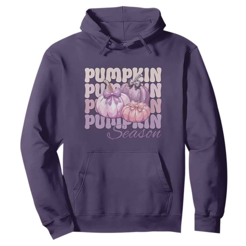 Cute Pumpkins Season with Bows Coquette Autumn Vibes Hoodie