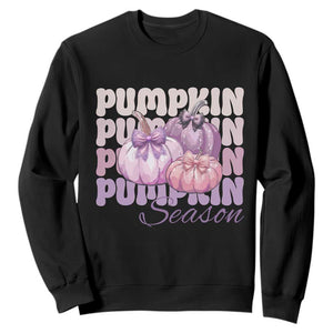 Cute Pumpkins Season with Bows Coquette Autumn Vibes Sweatshirt