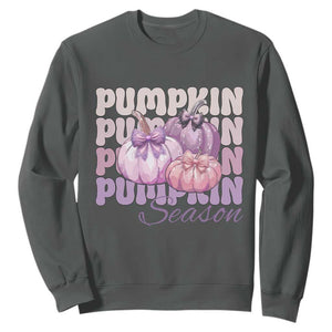 Cute Pumpkins Season with Bows Coquette Autumn Vibes Sweatshirt