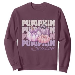 Cute Pumpkins Season with Bows Coquette Autumn Vibes Sweatshirt