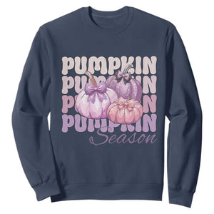 Cute Pumpkins Season with Bows Coquette Autumn Vibes Sweatshirt