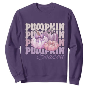 Cute Pumpkins Season with Bows Coquette Autumn Vibes Sweatshirt