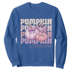 Cute Pumpkins Season with Bows Coquette Autumn Vibes Sweatshirt