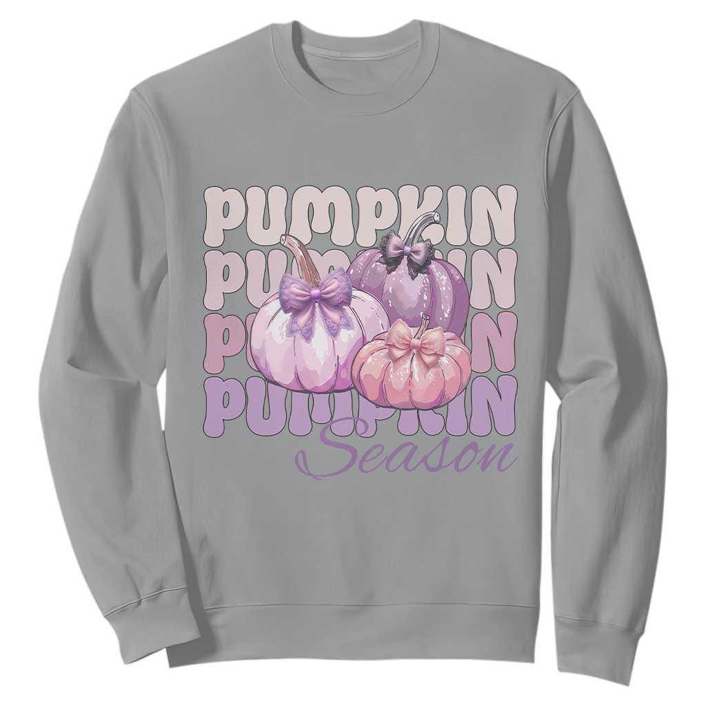Cute Pumpkins Season with Bows Coquette Autumn Vibes Sweatshirt
