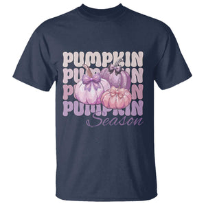 Cute Pumpkins Season with Bows Coquette Autumn Vibes T Shirt