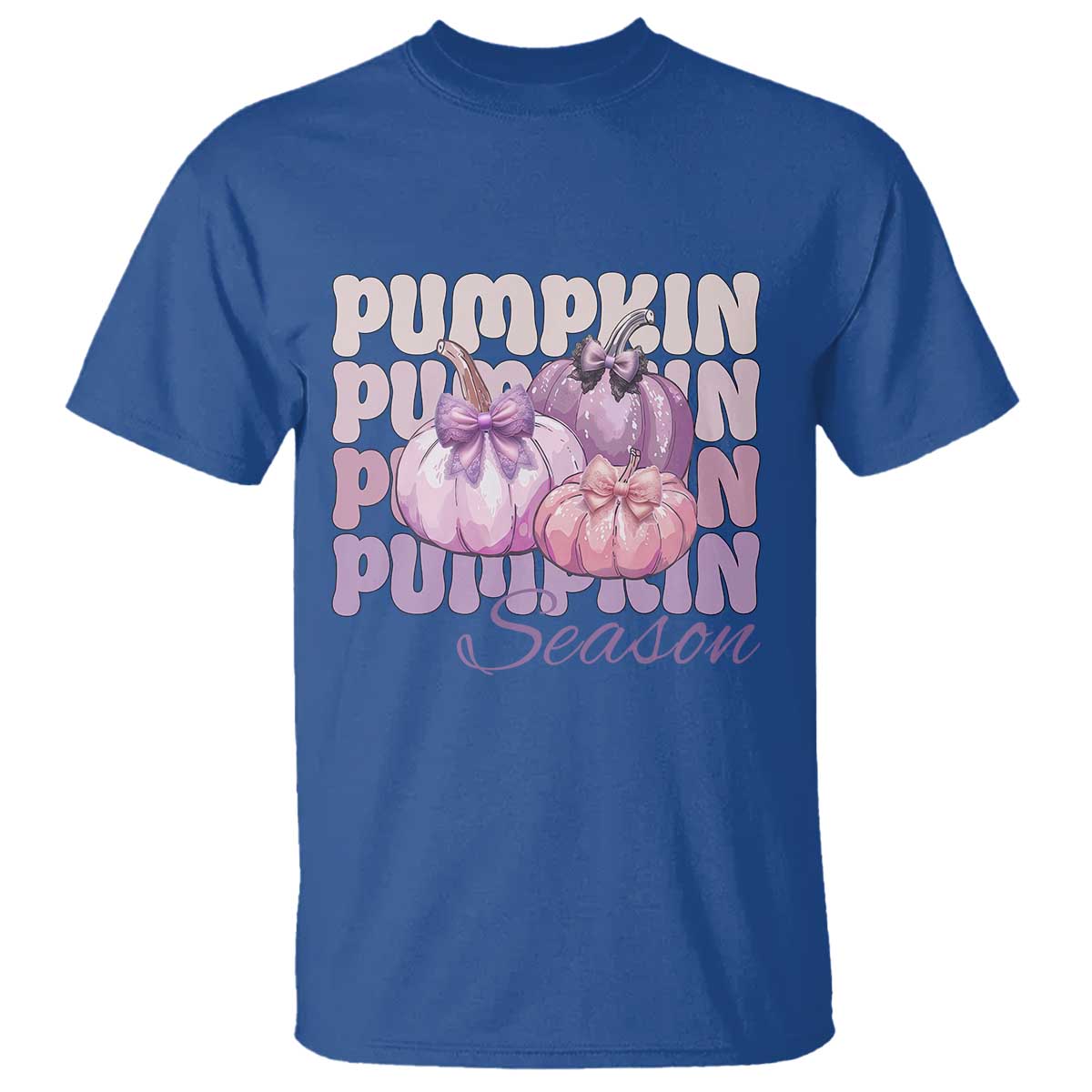 Cute Pumpkins Season with Bows Coquette Autumn Vibes T Shirt