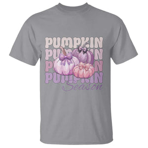 Cute Pumpkins Season with Bows Coquette Autumn Vibes T Shirt