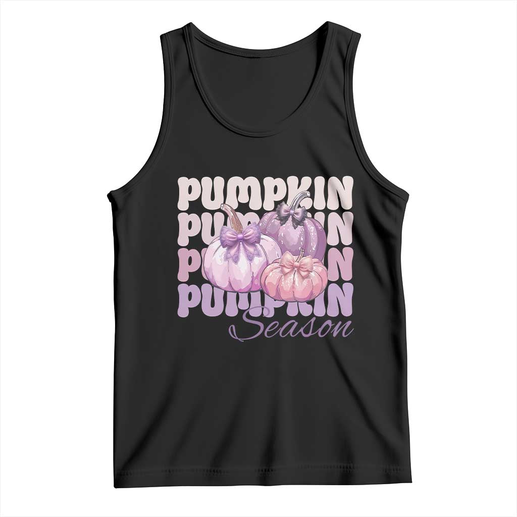 Cute Pumpkins Season with Bows Coquette Autumn Vibes Tank Top