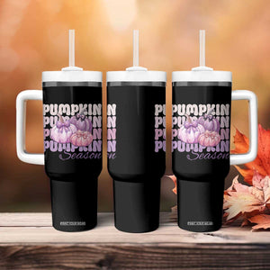 Cute Pumpkins Season with Bows Coquette Autumn Vibes Tumbler With Handle