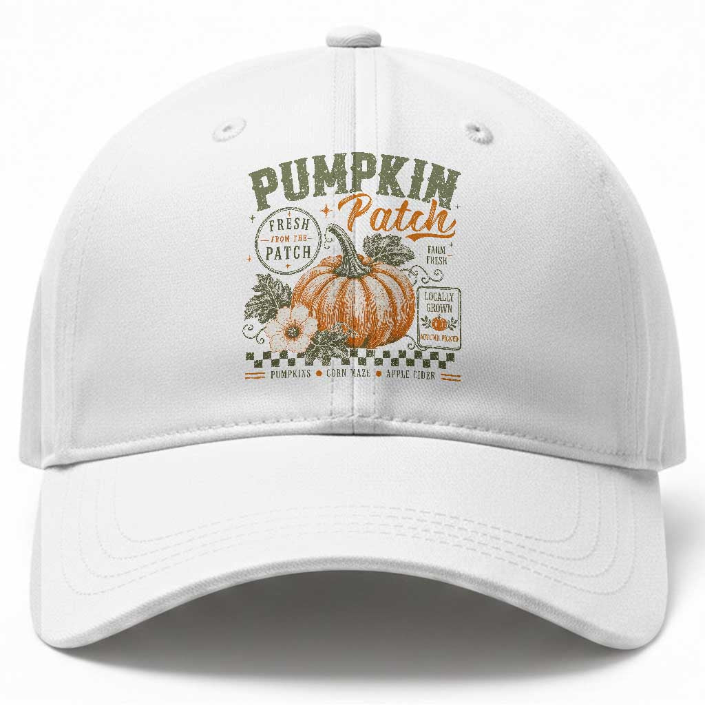 Vintage Pumpkin Patch Farm Fresh Baseball Cap Rustic Farmhouse Locally Grown Autumn Fall Gift