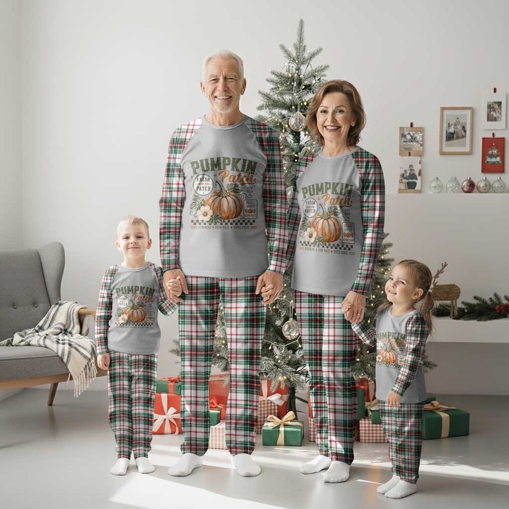 Vintage Pumpkin Patch Farm Fresh Plaid Pajama Set Rustic Farmhouse Locally Grown Autumn Fall Gift
