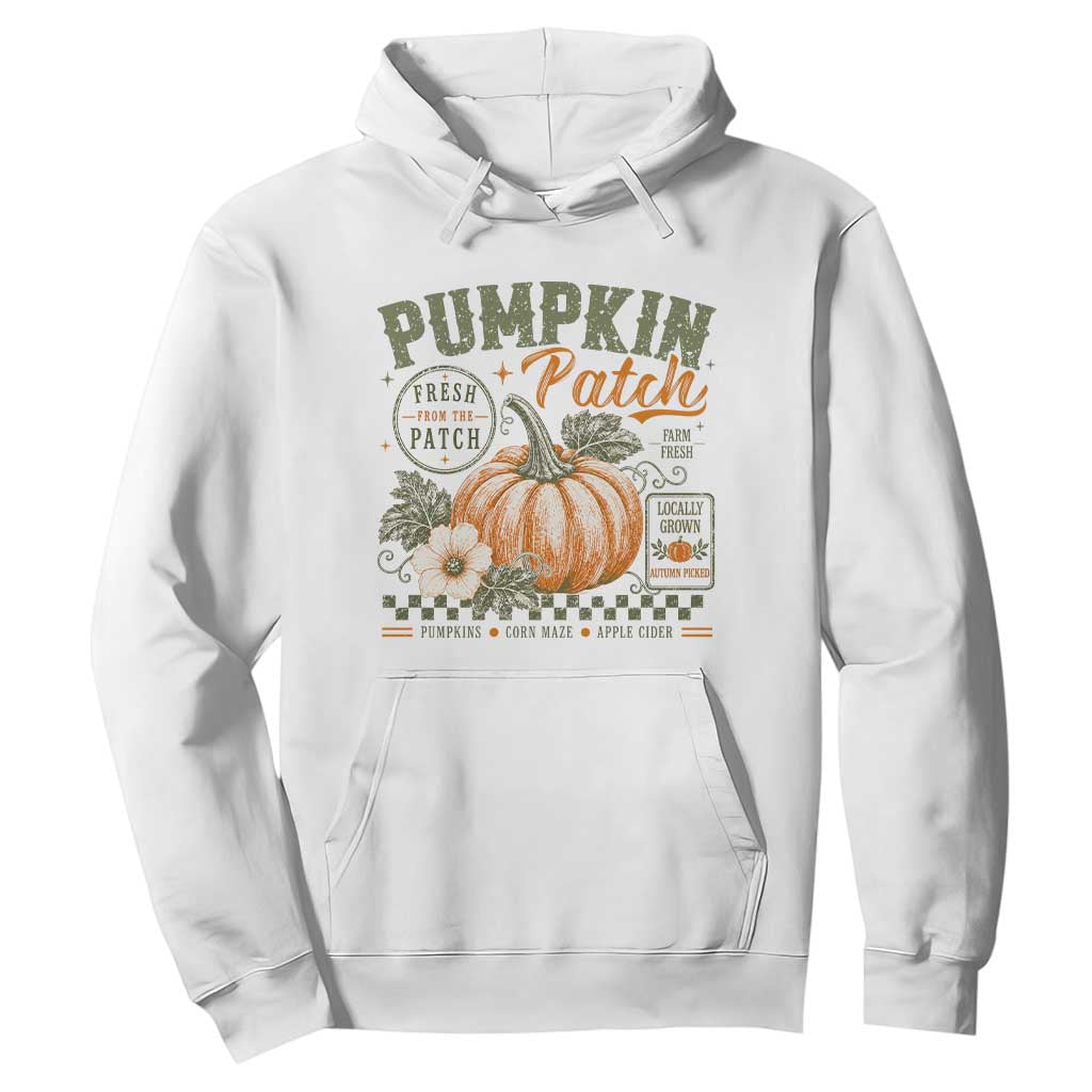 Vintage Pumpkin Patch Farm Fresh Hoodie Rustic Farmhouse Locally Grown Autumn Fall Gift