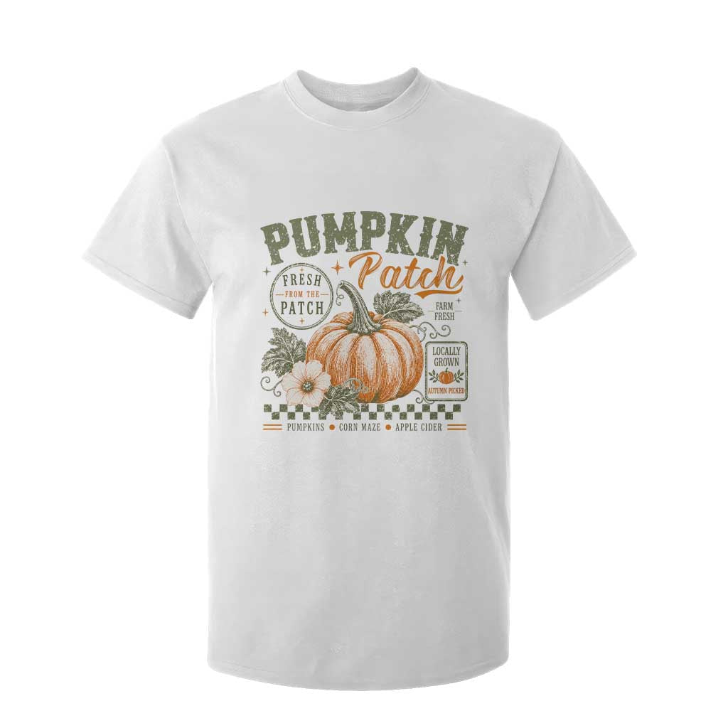 Vintage Pumpkin Patch Farm Fresh T Shirt For Kid Rustic Farmhouse Locally Grown Autumn Fall Gift