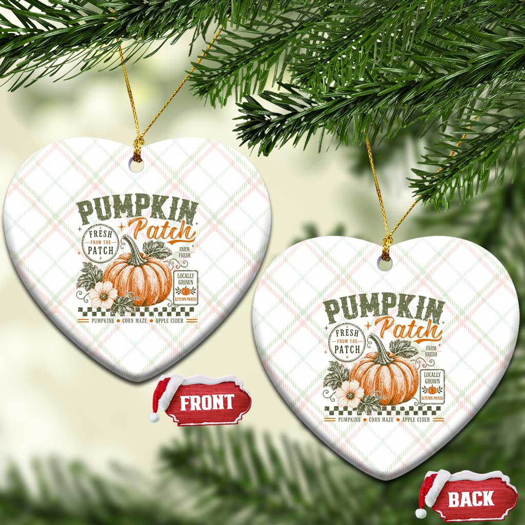 Vintage Pumpkin Patch Farm Fresh Ceramic Ornament Rustic Farmhouse Locally Grown Autumn Fall Gift