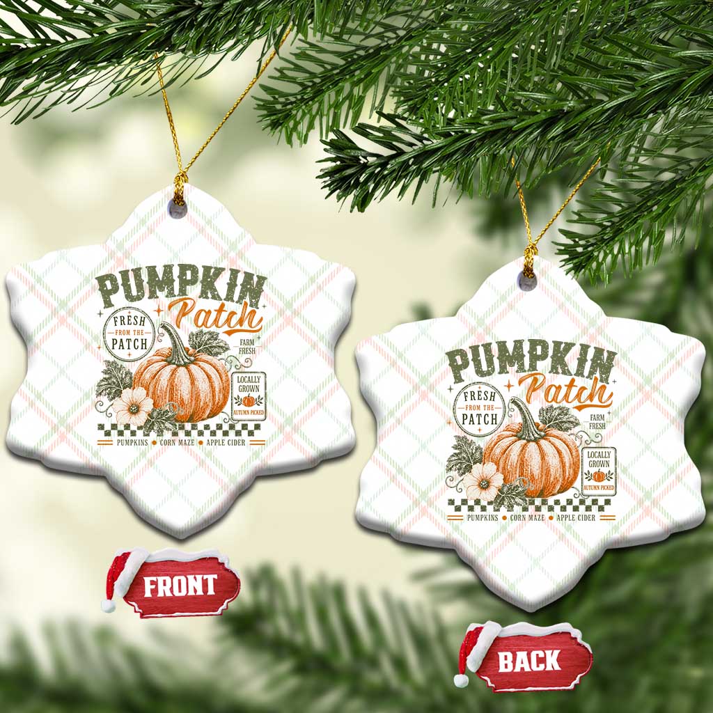 Vintage Pumpkin Patch Farm Fresh Ceramic Ornament Rustic Farmhouse Locally Grown Autumn Fall Gift