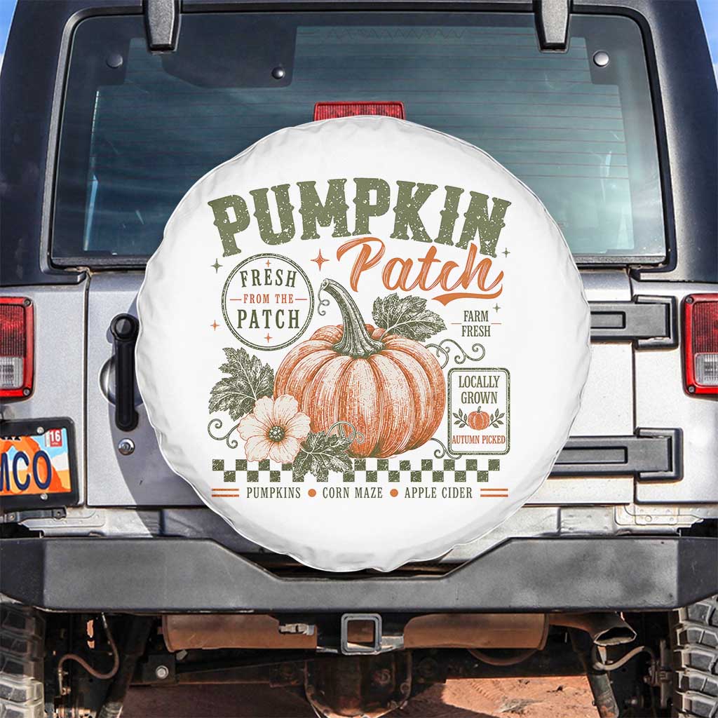 Vintage Pumpkin Patch Farm Fresh Spare Tire Cover Rustic Farmhouse Locally Grown Autumn Fall Gift