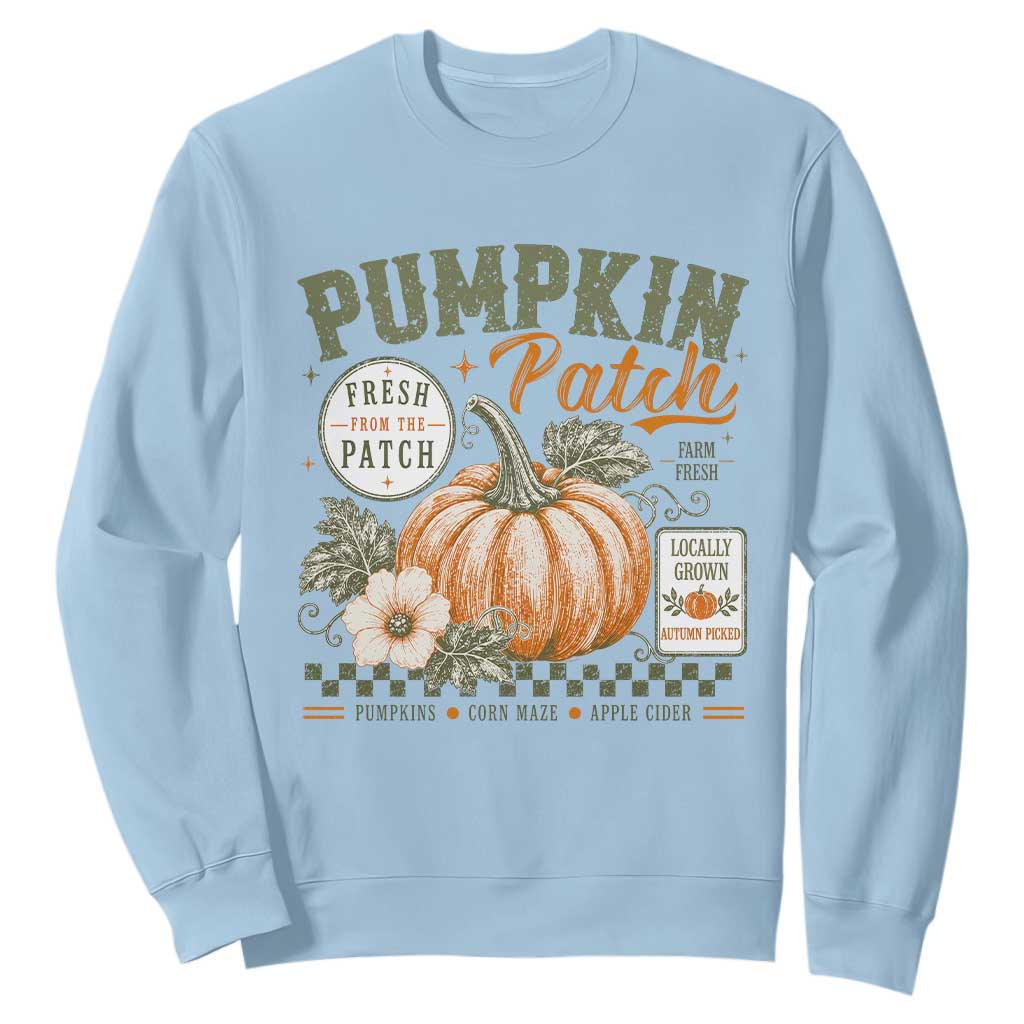 Vintage Pumpkin Patch Farm Fresh Sweatshirt Rustic Farmhouse Locally Grown Autumn Fall Gift