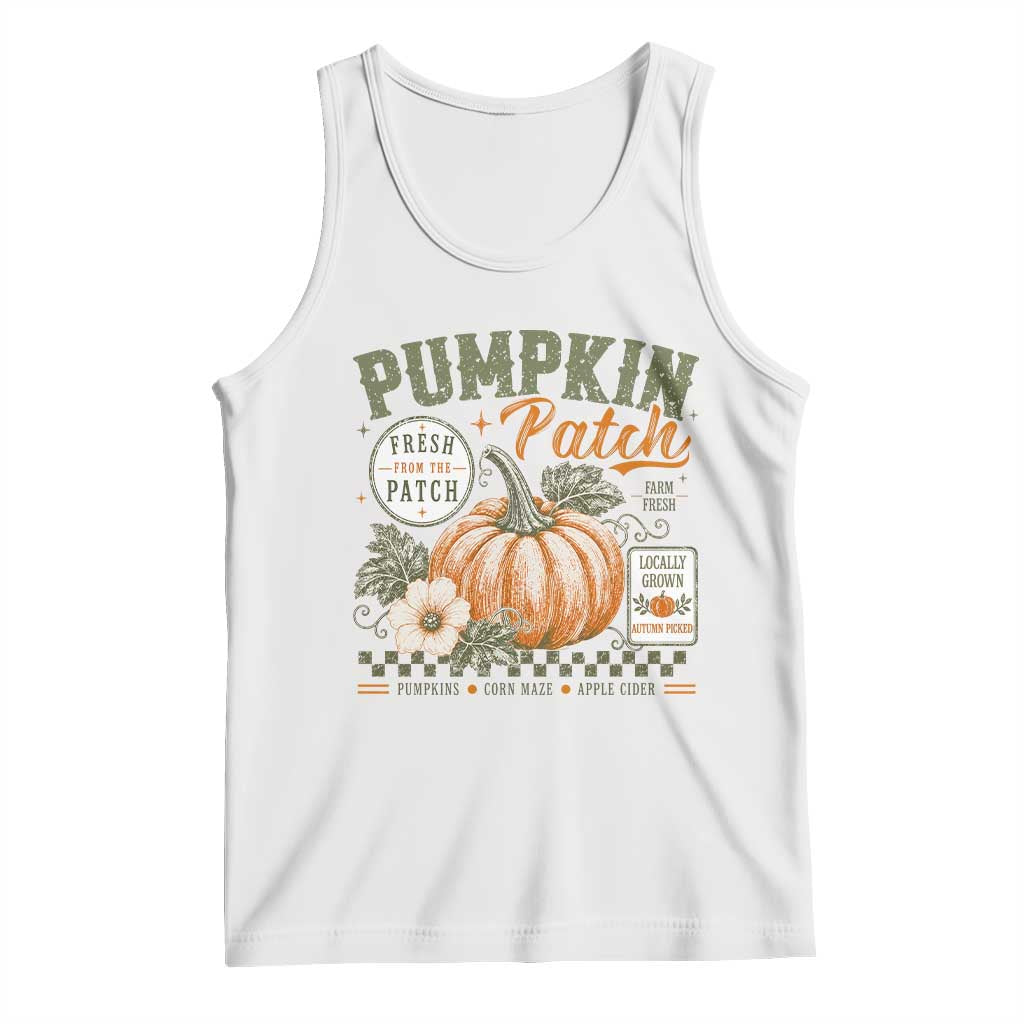 Vintage Pumpkin Patch Farm Fresh Tank Top Rustic Farmhouse Locally Grown Autumn Fall Gift
