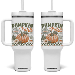 Vintage Pumpkin Patch Farm Fresh Tumbler With Handle Rustic Farmhouse Locally Grown Autumn Fall Gift