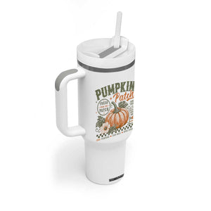 Vintage Pumpkin Patch Farm Fresh Tumbler With Handle Rustic Farmhouse Locally Grown Autumn Fall Gift