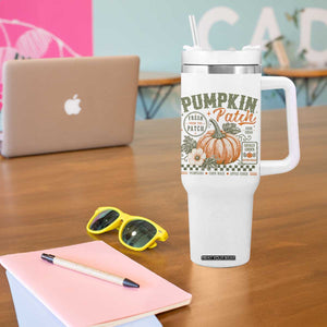 Vintage Pumpkin Patch Farm Fresh Tumbler With Handle Rustic Farmhouse Locally Grown Autumn Fall Gift