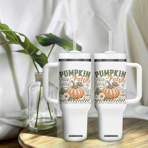 Vintage Pumpkin Patch Farm Fresh Tumbler With Handle Rustic Farmhouse Locally Grown Autumn Fall Gift