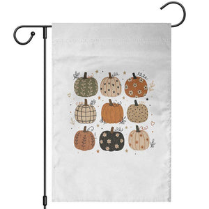 Aesthetic Boho Earthy Pumpkins Grid Garden Flag Cute Fall Season Autumn Thanksgiving