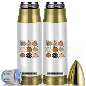 Aesthetic Boho Earthy Pumpkins Grid Bullet Tumbler Cute Fall Season Autumn Thanksgiving