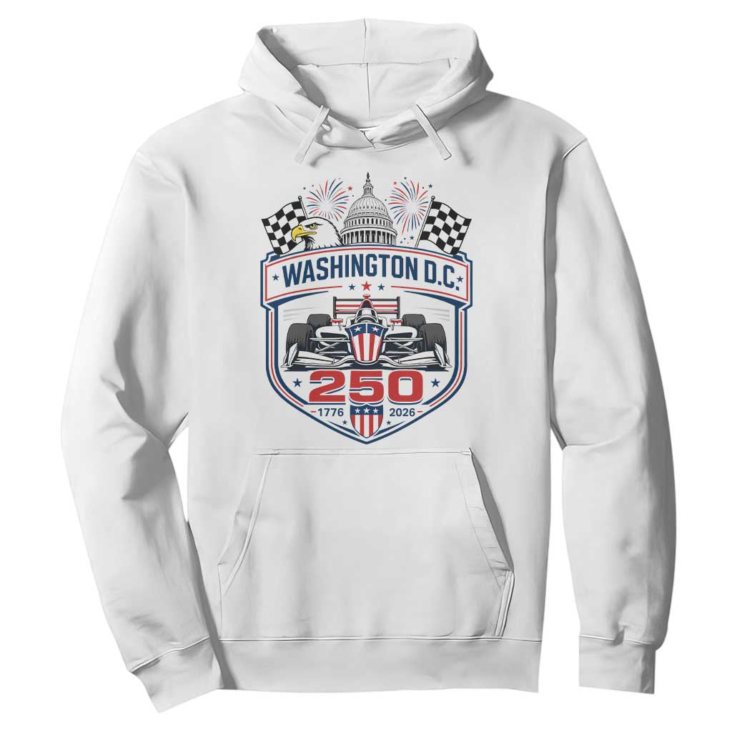 Washington DC 250th Anniversary American Racing Car Hoodie Patriotic 1776 2026 Semiquincentennial