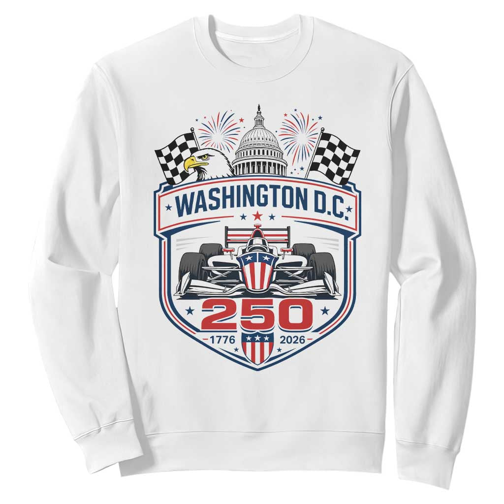 Washington DC 250th Anniversary American Racing Car Sweatshirt Patriotic 1776 2026 Semiquincentennial
