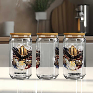 Patriotic American Eagle 9 11 Memorial 25th Anniversary Glass Can 25 Years 2021 2026 Never Forget