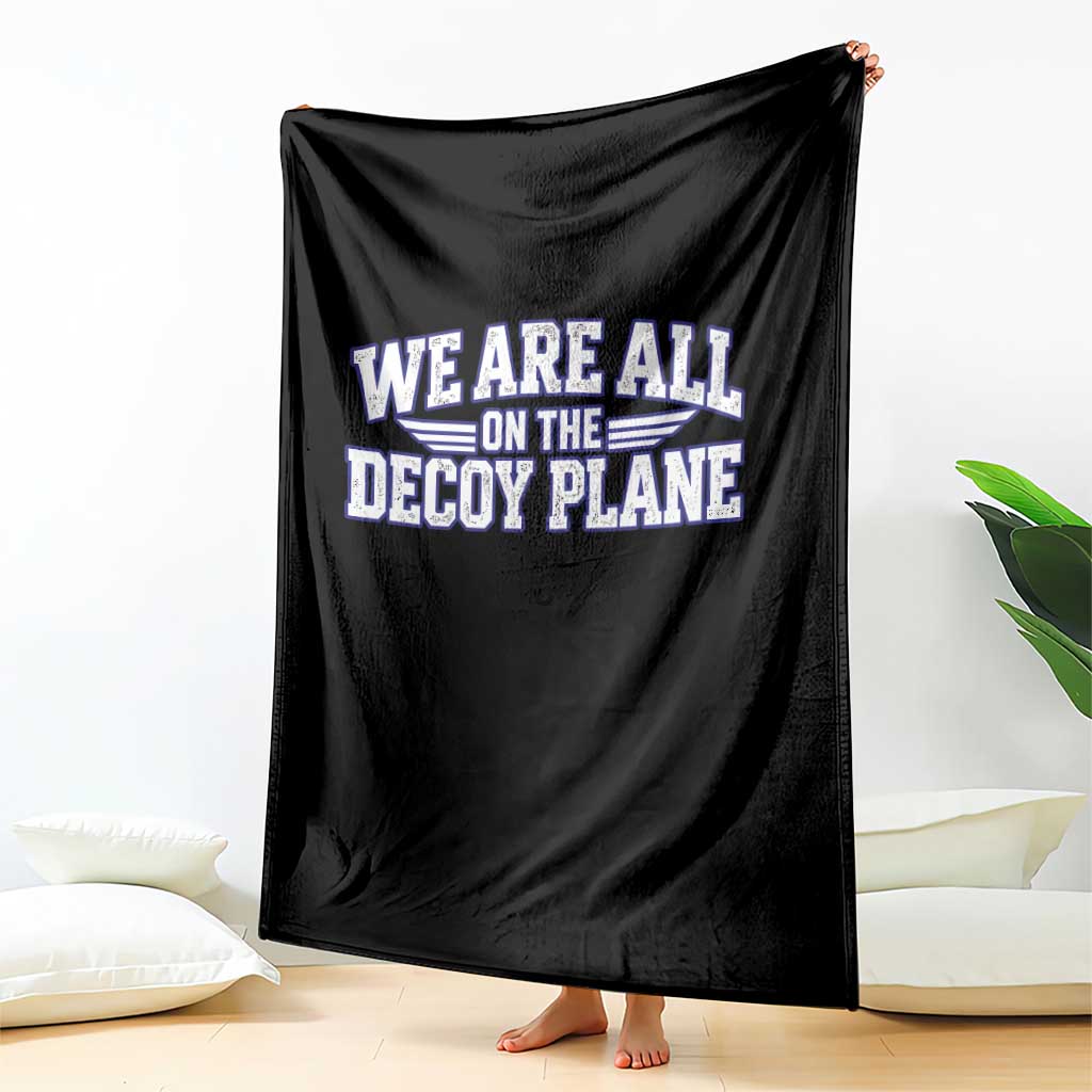 We Are All On The Decoy Plane Theories Aviator Wings Blue Throw Blanket Funny Satirical Meme Conspiracy Commentary