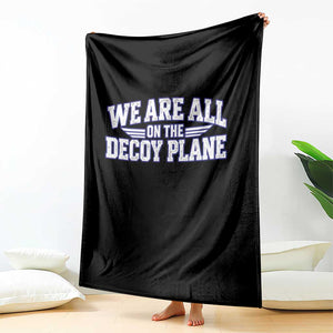 We Are All On The Decoy Plane Theories Aviator Wings Blue Throw Blanket Funny Satirical Meme Conspiracy Commentary