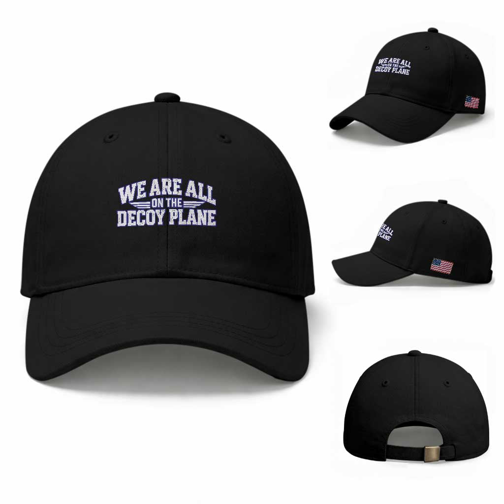 We Are All On The Decoy Plane Theories Aviator Wings Blue Baseball Cap Funny Satirical Meme Conspiracy Commentary TS02 Baseball Cap Universal Fit Black Print Your Wear