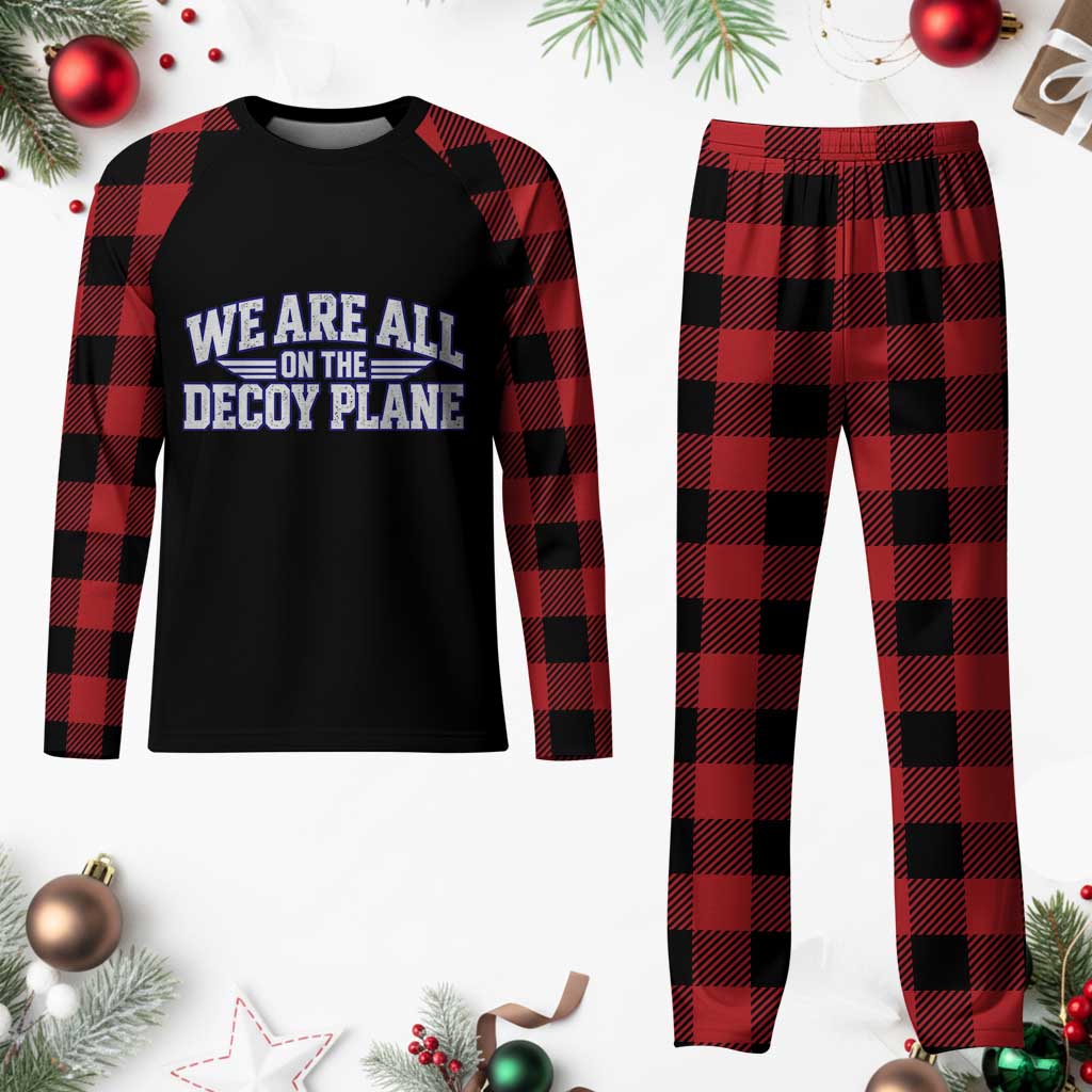 We Are All On The Decoy Plane Theories Aviator Wings Blue Plaid Pajama Set Funny Satirical Meme Conspiracy Commentary TS02 Buffalo Plaid Print Your Wear