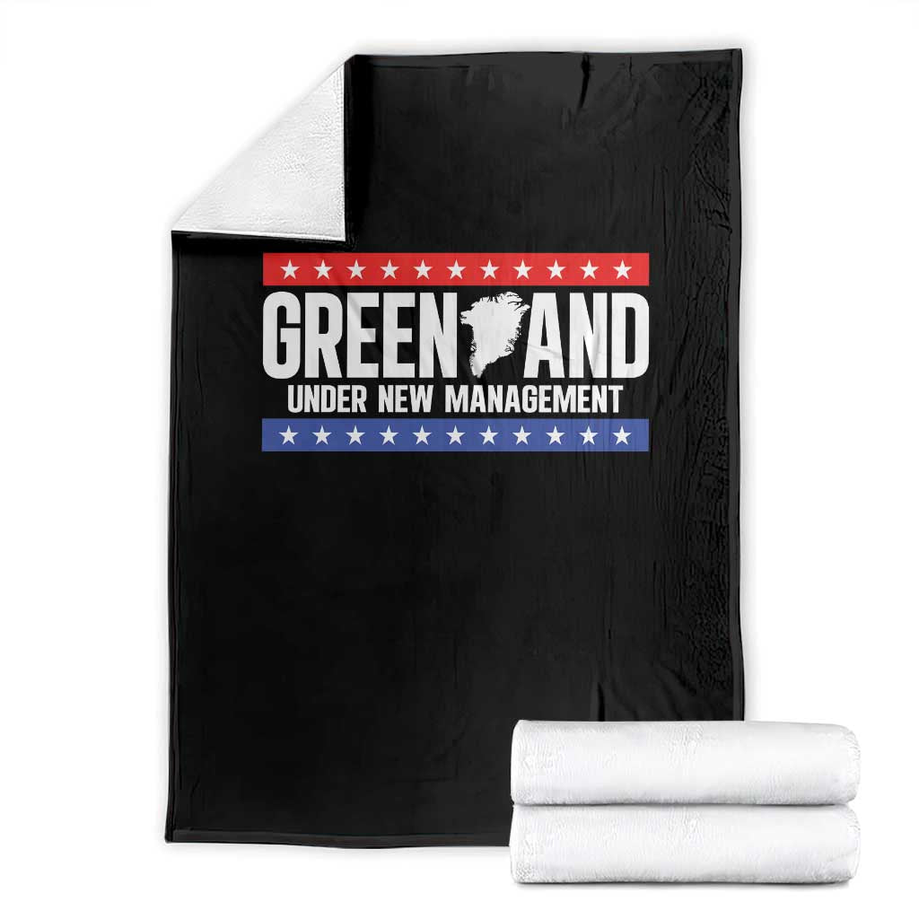 Greenland Under New Management Map Graphic Throw Blanket Funny Geographical Humor Patriotic Red White and Blue