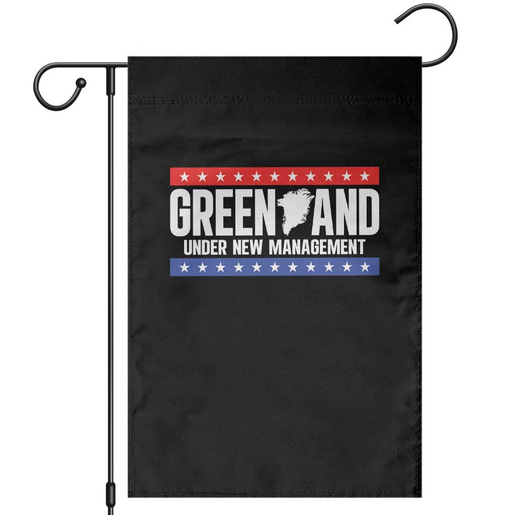 Greenland Under New Management Map Graphic Garden Flag Funny Geographical Humor Patriotic Red White and Blue