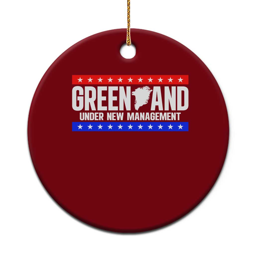 Greenland Under New Management Map Graphic Ceramic Ornament Funny Geographical Humor Patriotic Red White and Blue