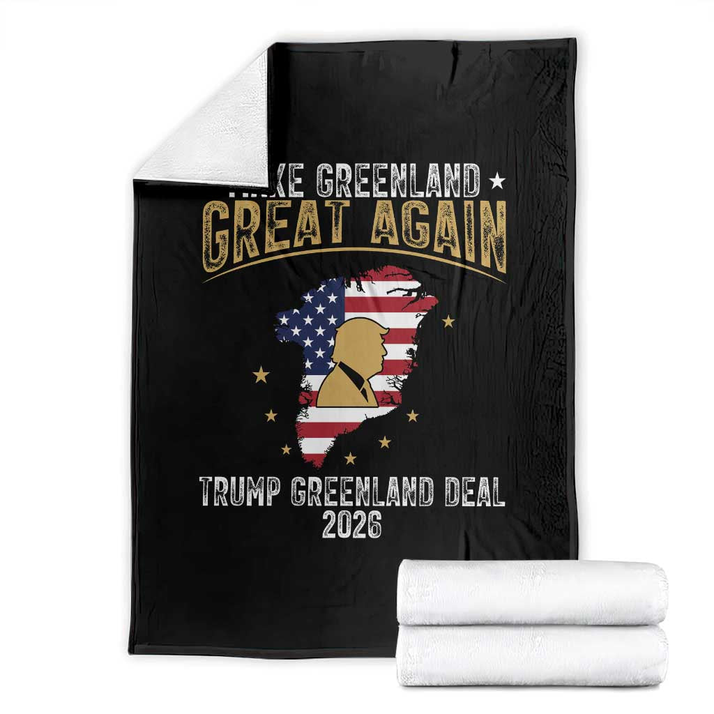 Make Greenland Great Again Patriotic USA Flag Map Throw Blanket Funny Geographical Humor