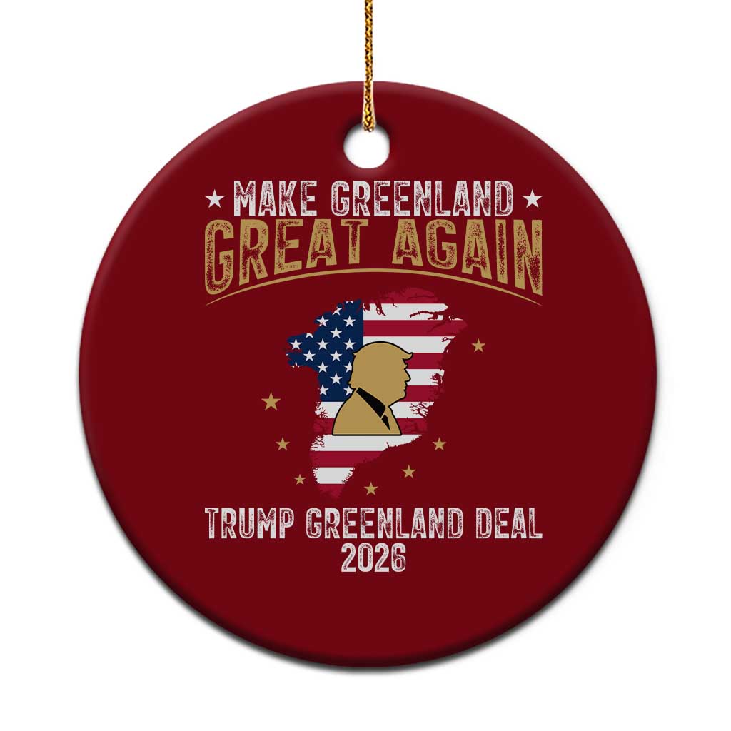 Make Greenland Great Again Patriotic USA Flag Map Ceramic Ornament Funny Geographical Humor
