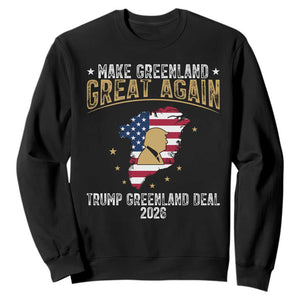 Make Greenland Great Again Patriotic USA Flag Map Sweatshirt Funny Geographical Humor