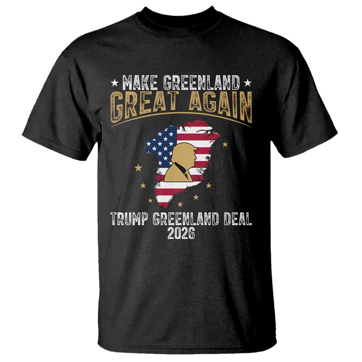 Make Greenland Great Again Patriotic USA Flag Map T Shirt Funny Geographical Humor