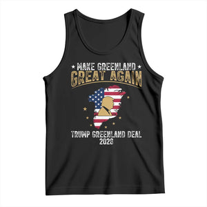 Make Greenland Great Again Patriotic USA Flag Map Tank Top Funny Geographical Humor