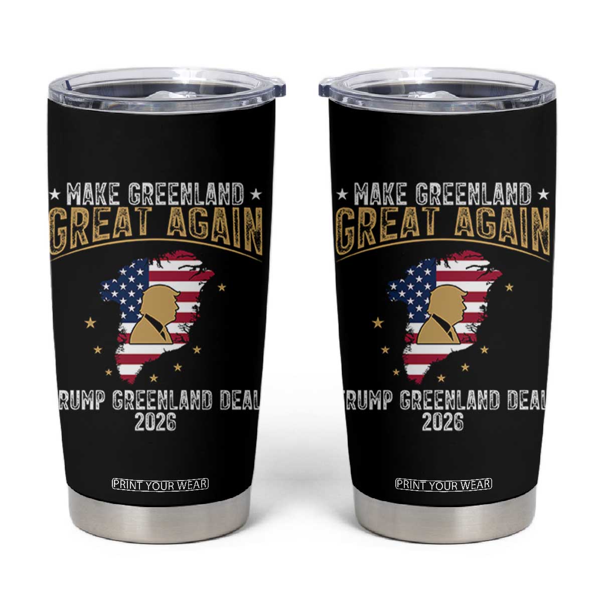 Make Greenland Great Again Patriotic USA Flag Map Tumbler Cup Funny Geographical Humor
