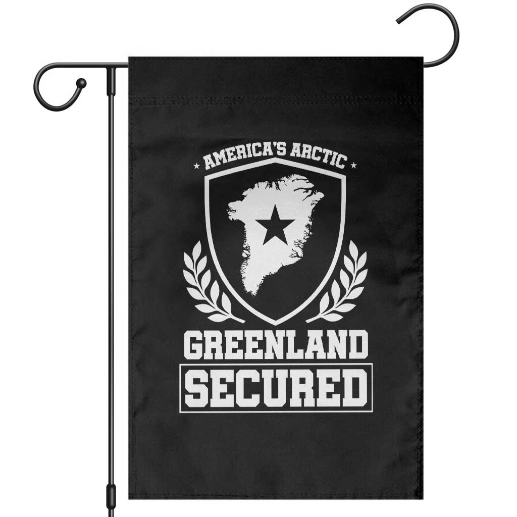 Americas Arctic Greenland Secured Shield Crest Graphic Garden Flag Patriotic Satire Geographical Humor