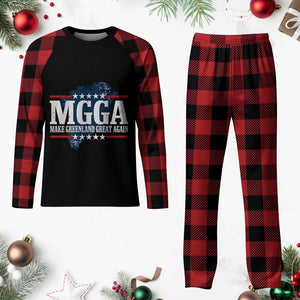 MGGA Make Greenland Great Again Map Graphic Plaid Pajama Set