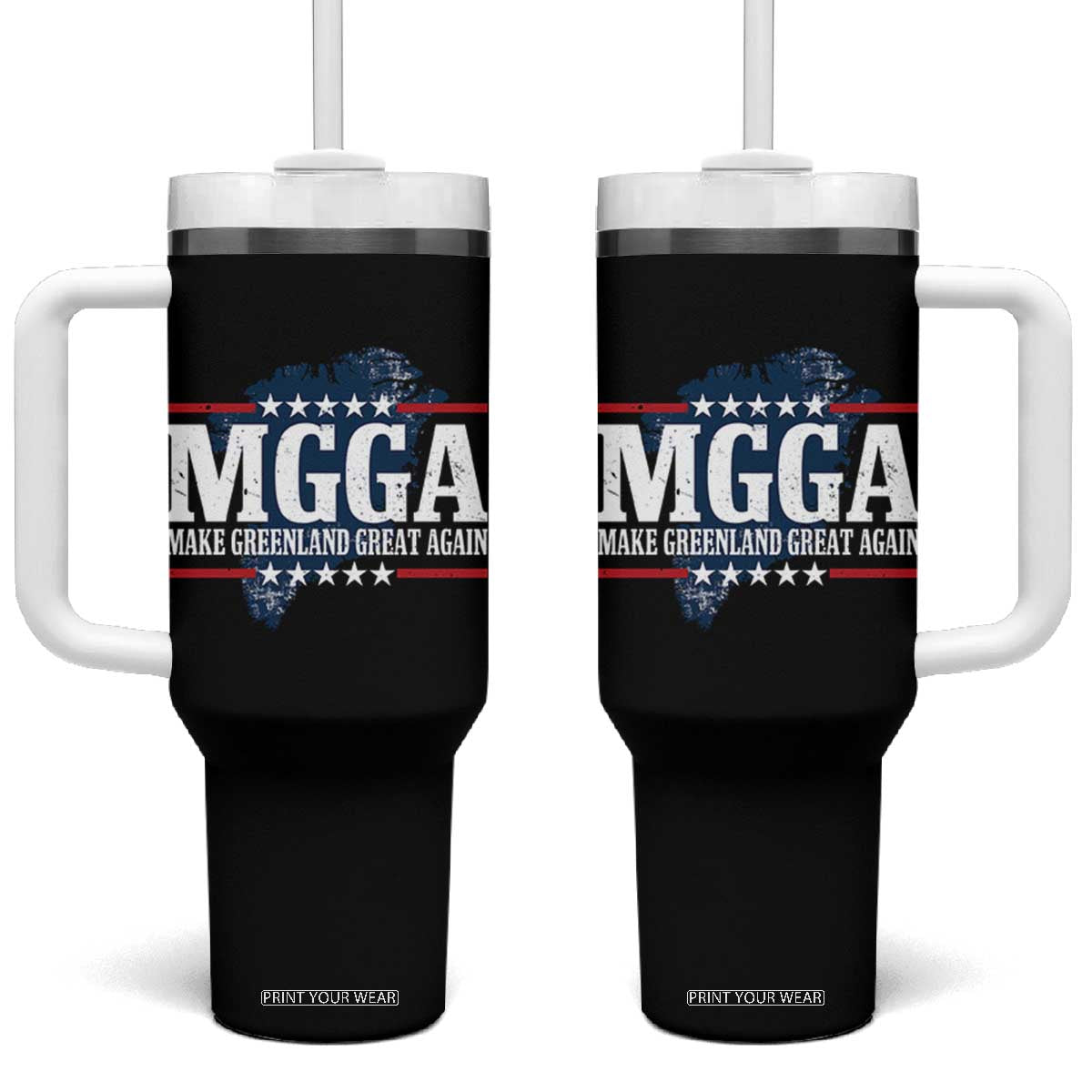 MGGA Make Greenland Great Again Map Graphic Tumbler With Handle
