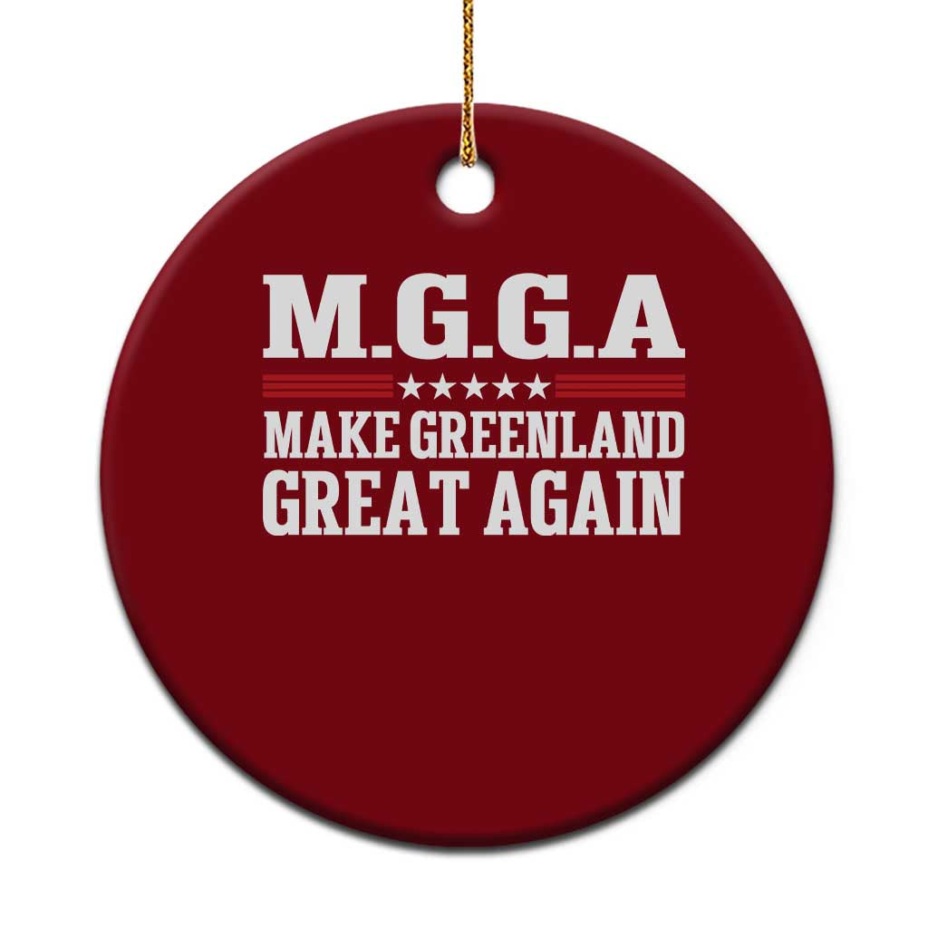 MGGA Make Greenland Great Again Ceramic Ornament Patriotic Red White Stars Geographical 2026 Parody