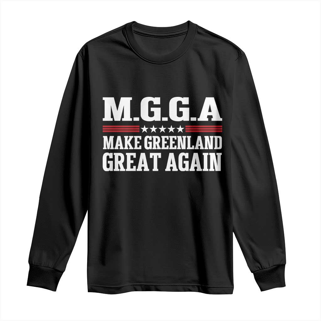 MGGA Make Greenland Great Again Long Sleeve Shirt Patriotic Red White Stars Geographical 2026 Parody